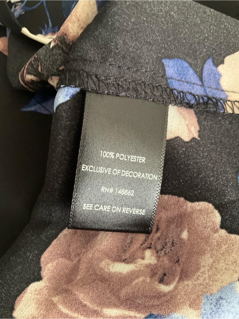 Torrid 5X Black Cold-Shoulder Floral Camisole with Blue & Taupe Flowers - Picture 11 of 12